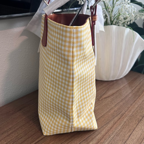 NWT - Dooney & Bourke Triple Compartment Yellow Gingham Tote - Picture 9 of 10